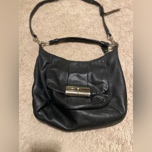 COACH Kristin Large Soft Black Leather Hobo Shoulder Bag